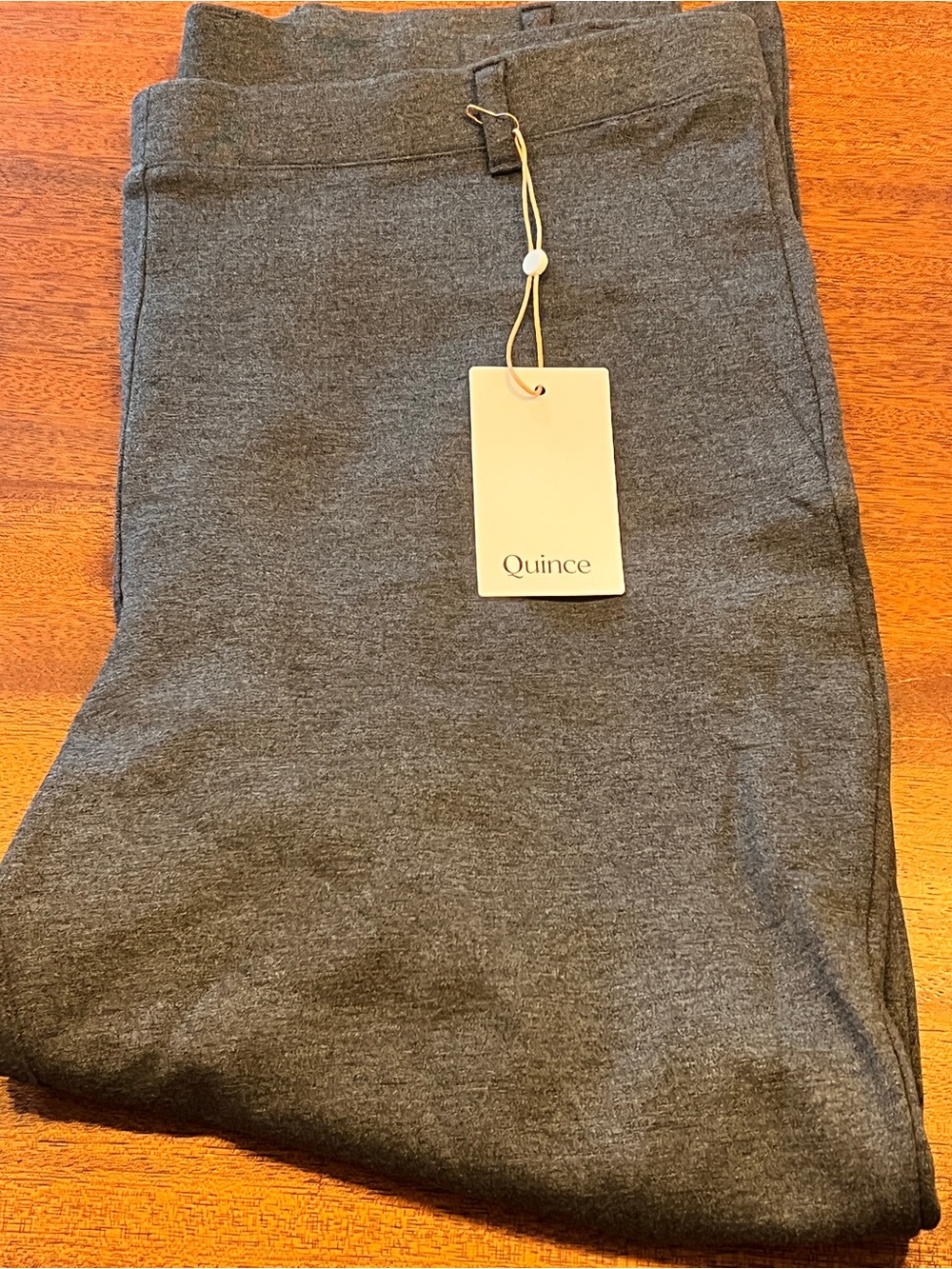 Quince Ultra Stretch Ponte Straight Leg pant in Charcoal